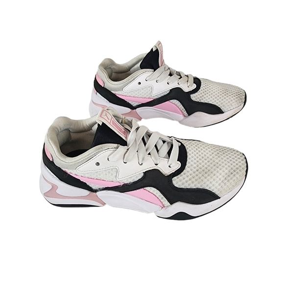 Puma Nova Women's sneakers shoes 90'S style white pink black Size 7 - Picture 8 of 9